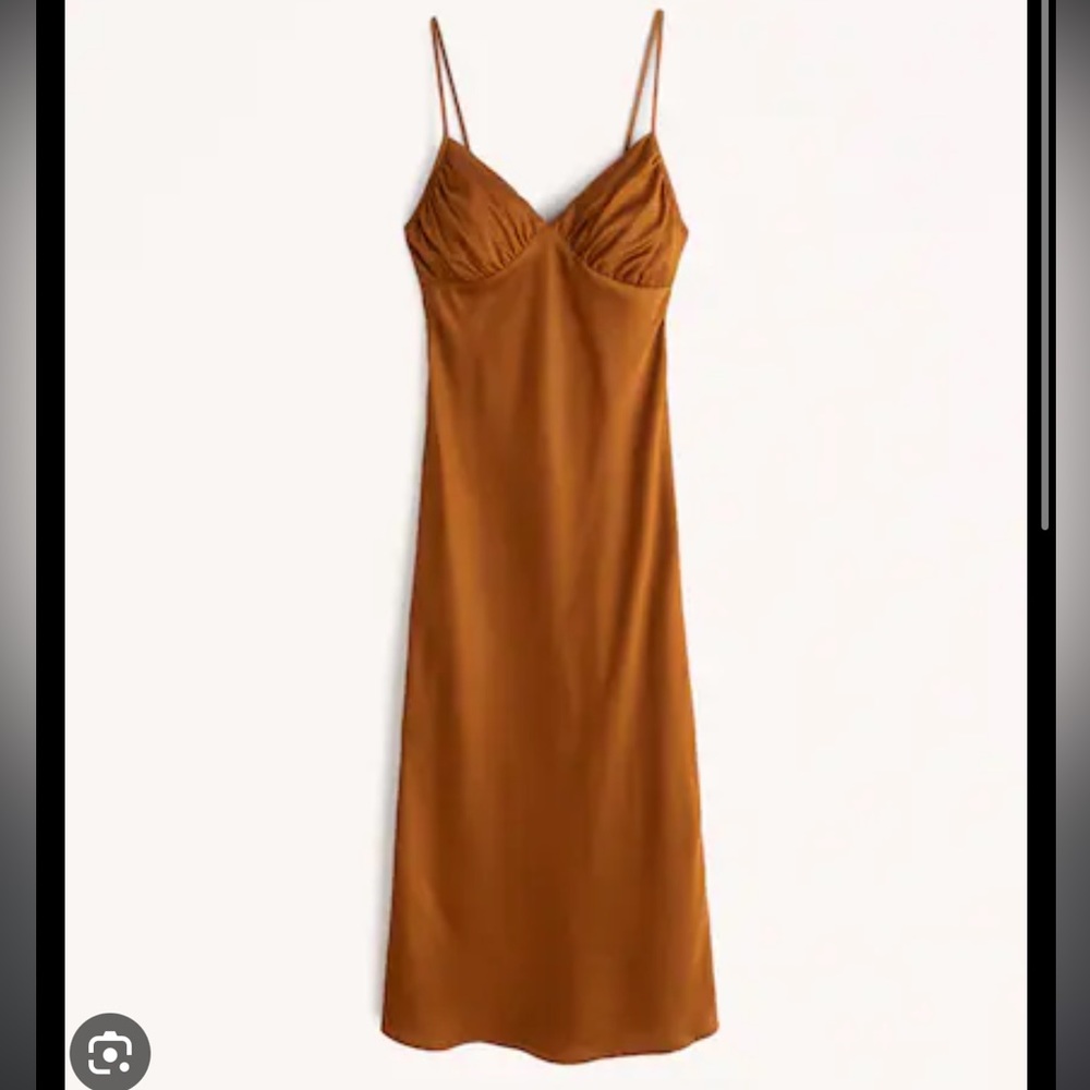 Abercrombie & Fitch Satin Midi Dress